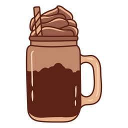 Chocolate con trazo de color café helado Diseño PNG