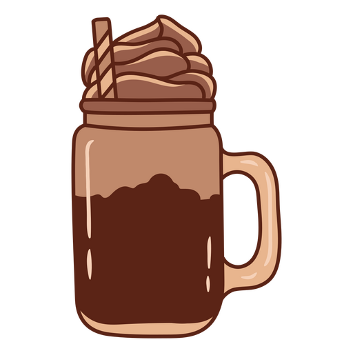 Chocolate de traço de cor de café gelado Desenho PNG