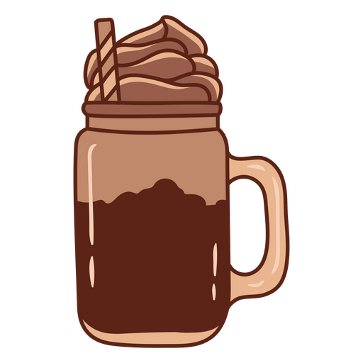 Iced coffee color stroke chocolate PNG Design