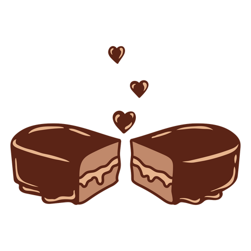 Deliciosos dulces de chocolate rellenos de caramelo Diseño PNG
