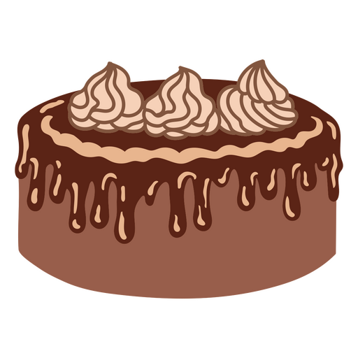Chocolate cake color stroke sweets PNG Design