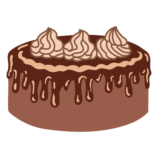 Doces de traço de cor de bolo de chocolate Desenho PNG