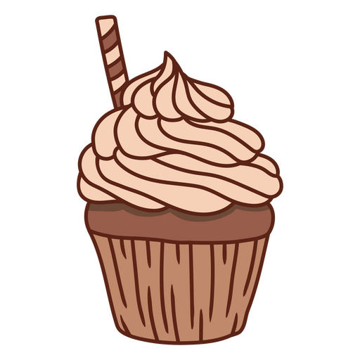 Cupcake color stroke sweets PNG Design