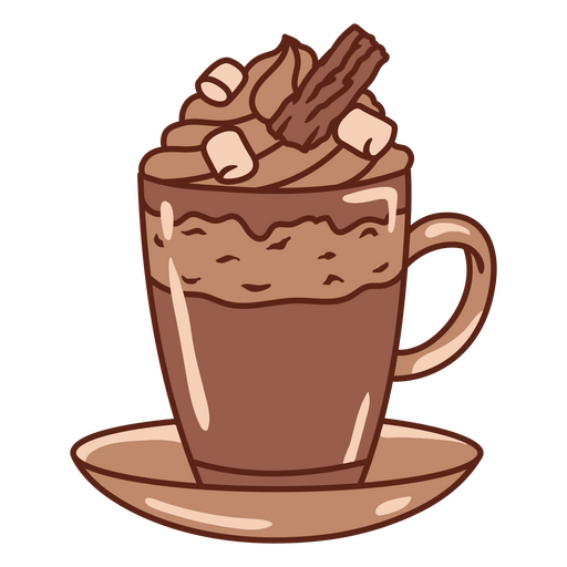 Hot chocolate color stroke sweets PNG Design