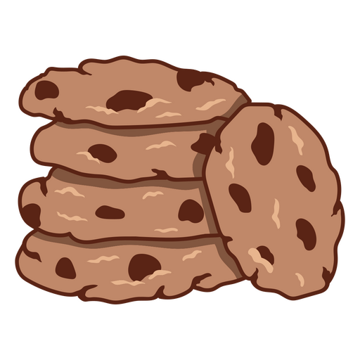 Dulces de trazo de color de galletas de chocolate Diseño PNG