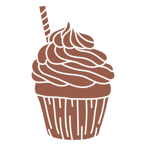 Cupcake schnitt Süßigkeiten aus PNG-Design