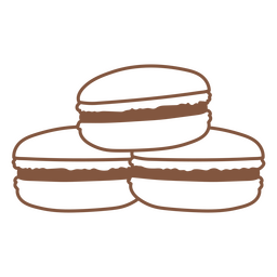 Mit Macarons gefüllte Schlaganfall-Schokoladenbonbons PNG-Design