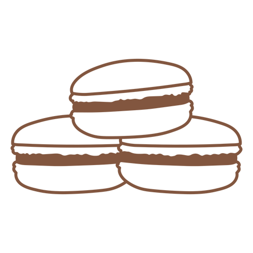 Mit Macarons gefüllte Schlaganfall-Schokoladenbonbons PNG-Design