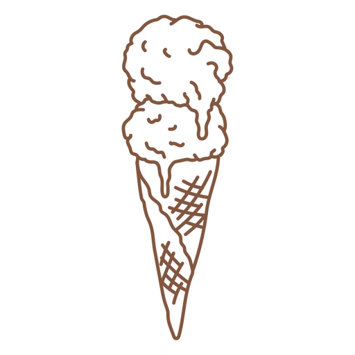Ice cream stroke sweets PNG Design