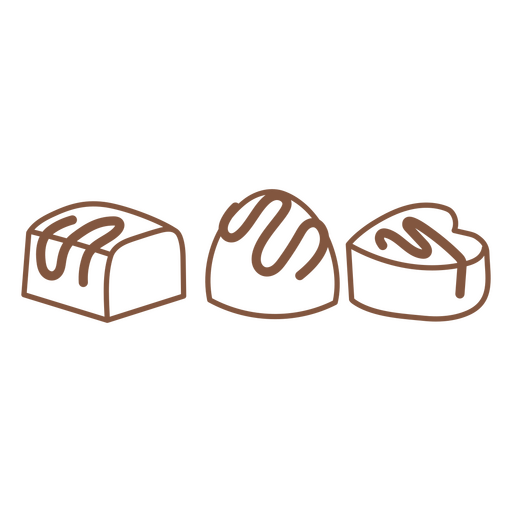 Deliciosos bombons de chocolate Desenho PNG