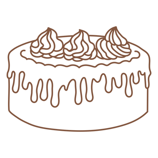 Chocolate cake stroke sweets PNG Design