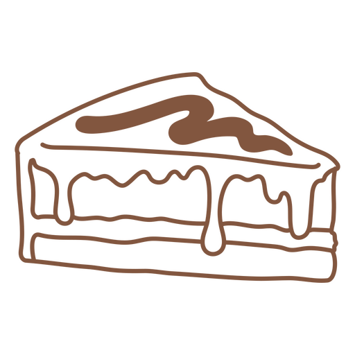 Chocolate piece of cake filled stroke PNG Design