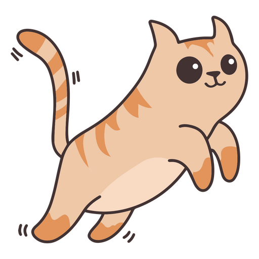 Cute jumping cat PNG Design