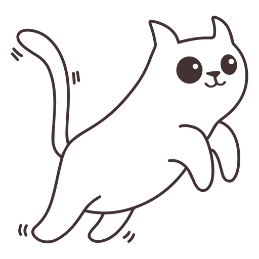 Adorável gato saltitante Desenho PNG