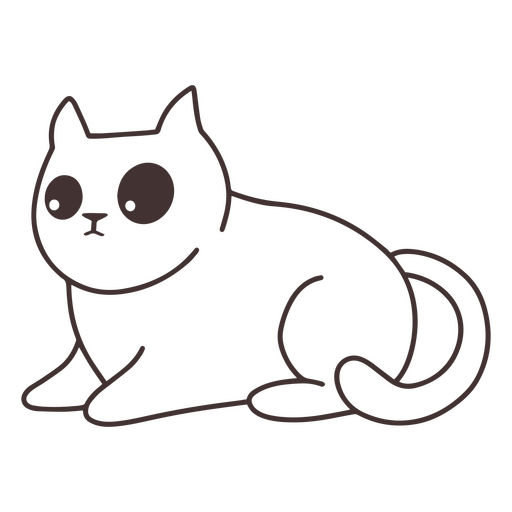 adorável gato descansando Desenho PNG