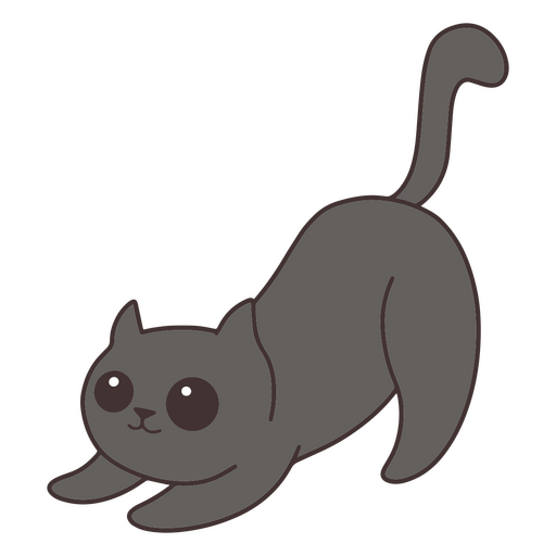 Cute crouching cat PNG Design