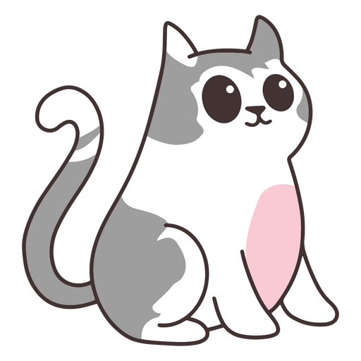 Cute alert cat PNG Design