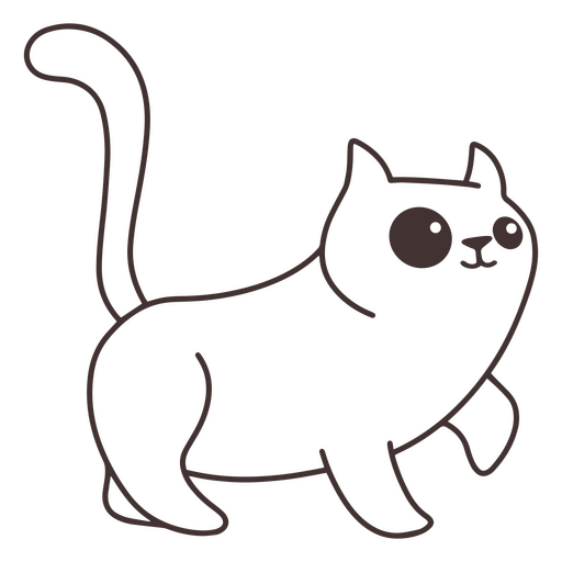 Adorable walking cat PNG Design