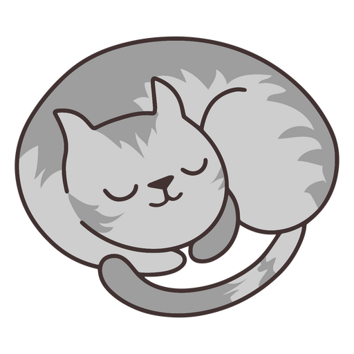 Charmante Katze, die friedlich schläft PNG-Design