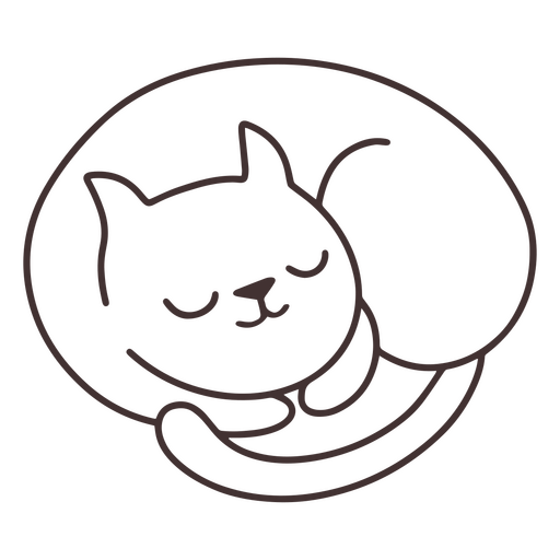 Nette Katze, die friedlich schläft PNG-Design