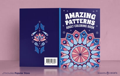 Design de capa de livro para colorir mandala para adultos