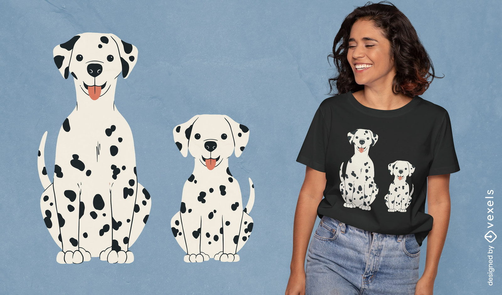 Design de camiseta de cães dálmatas