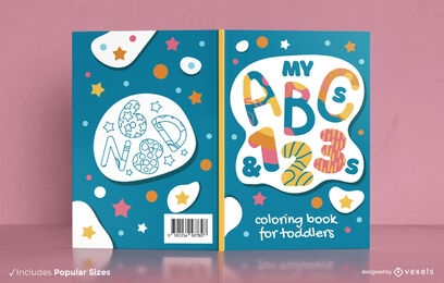 Design de capa de livro de colorir infantil ABC KDP