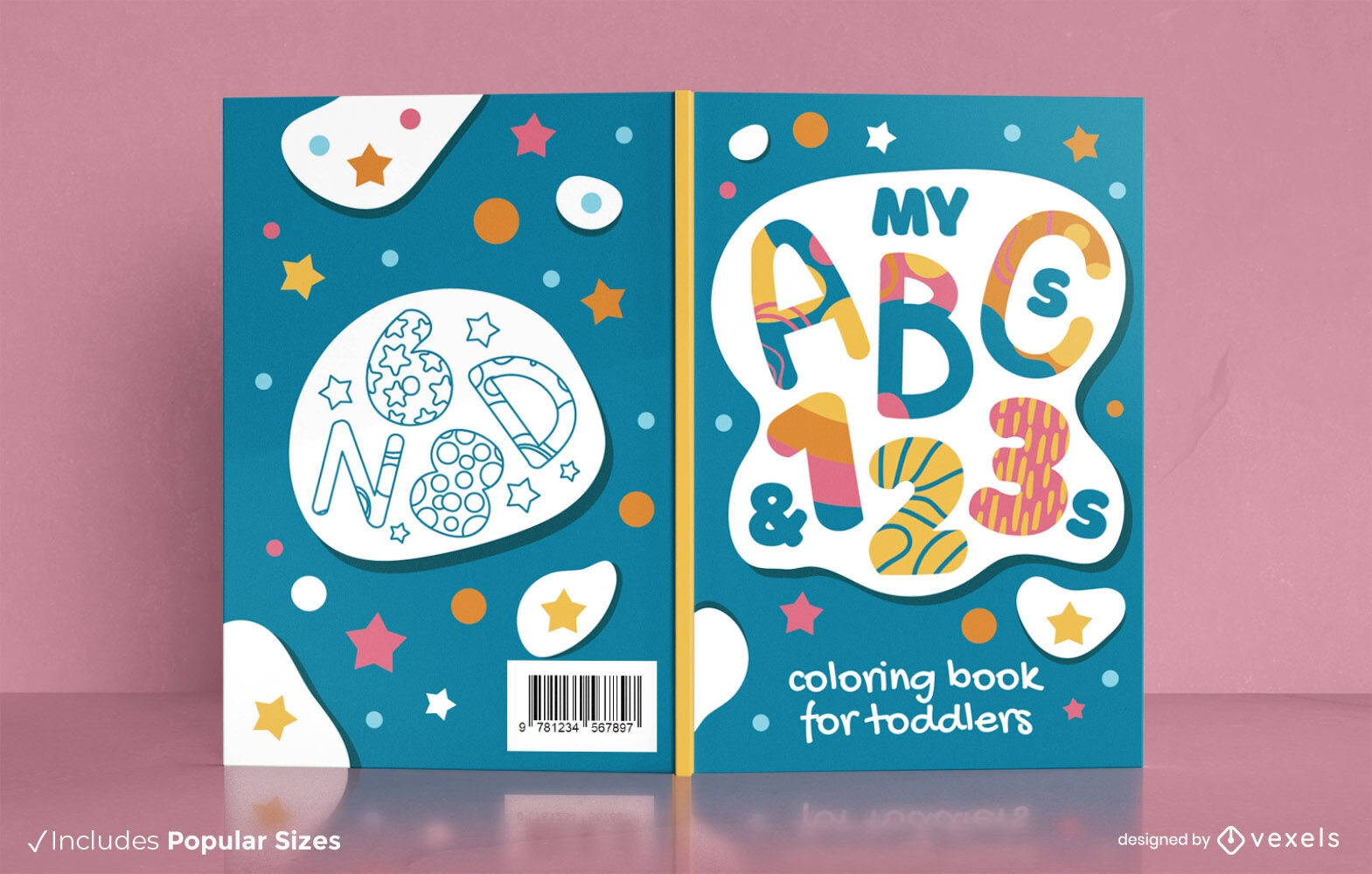ABC childen's coloring book cover design KDP