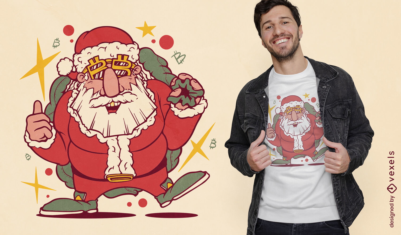 Financie o design da camiseta do Papai Noel