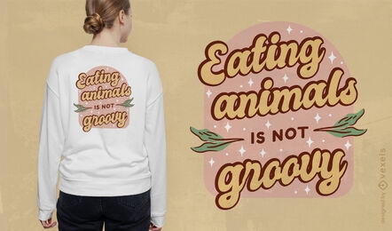 Vegan life groovy lettering t-shirt design