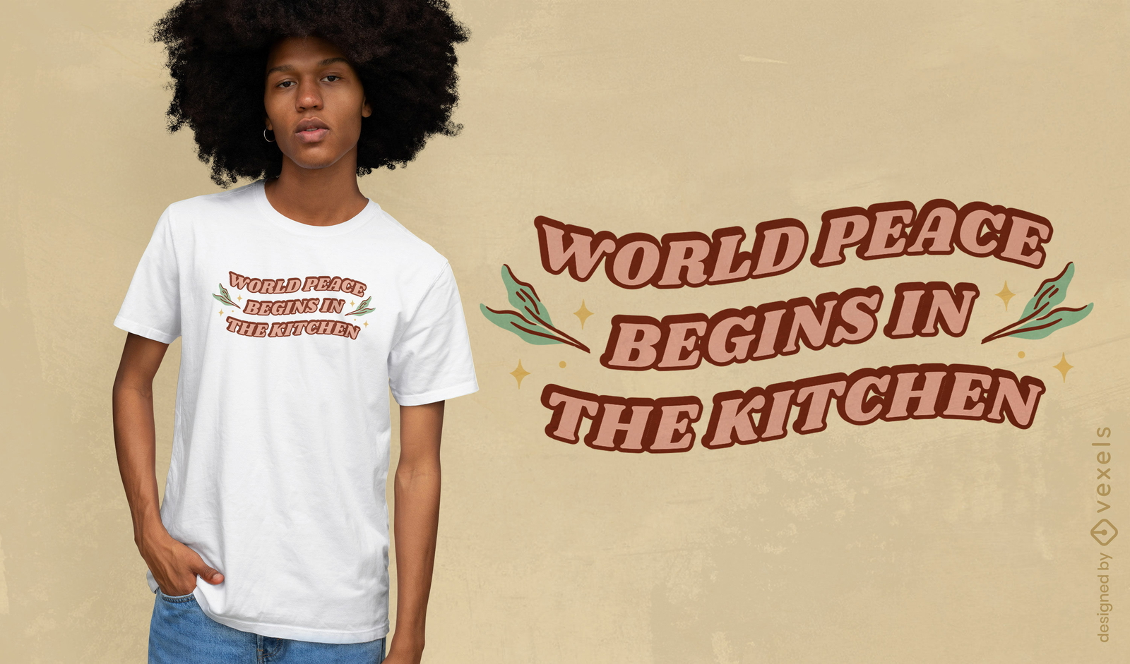 Design de camiseta de citação de estilo de vida de culinária vegana