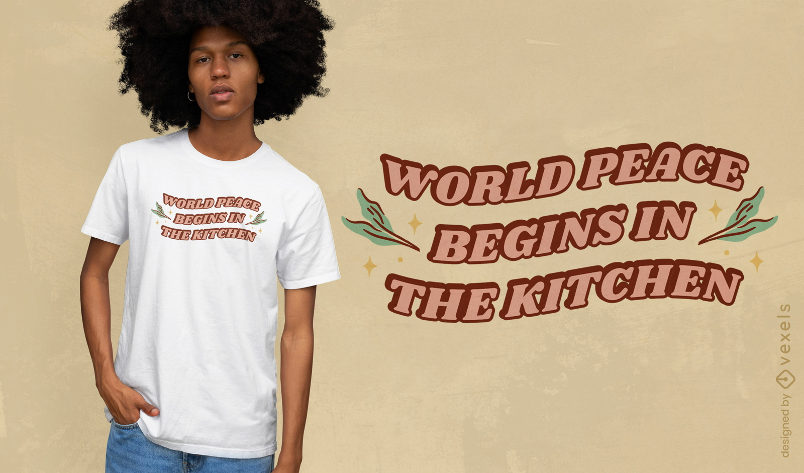 Diseño de camiseta de cita de estilo de vida de cocina vegana
