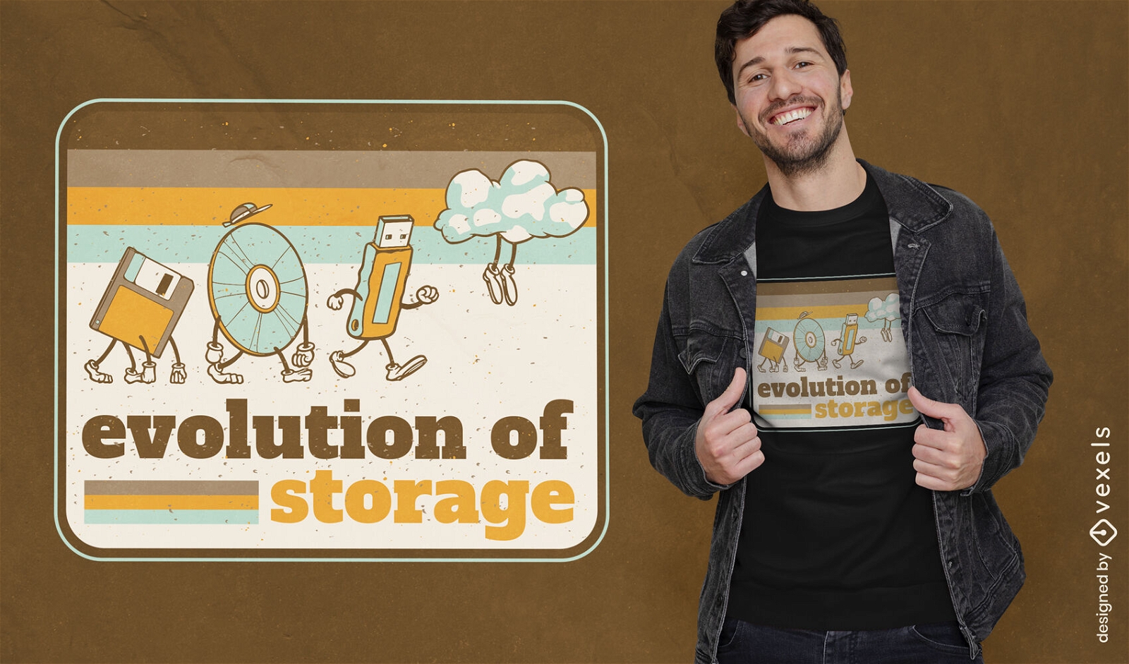 Computer storage evolution t-shirt design