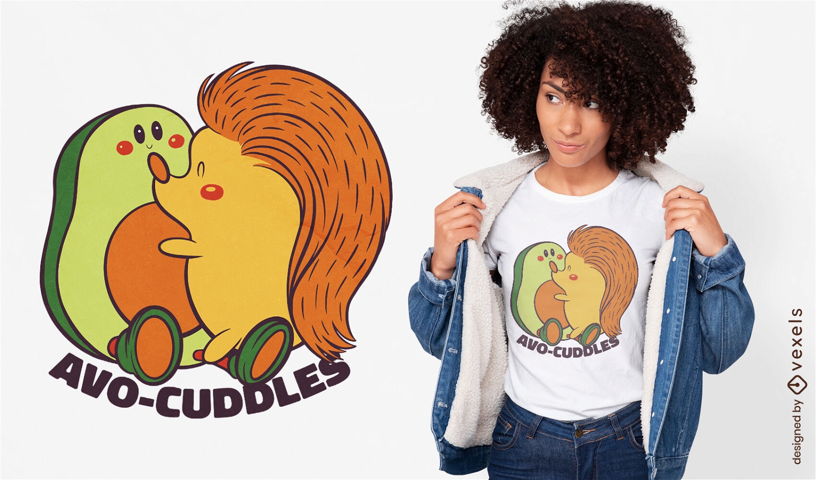 Avocado hedgehog cuddles t-shirt design