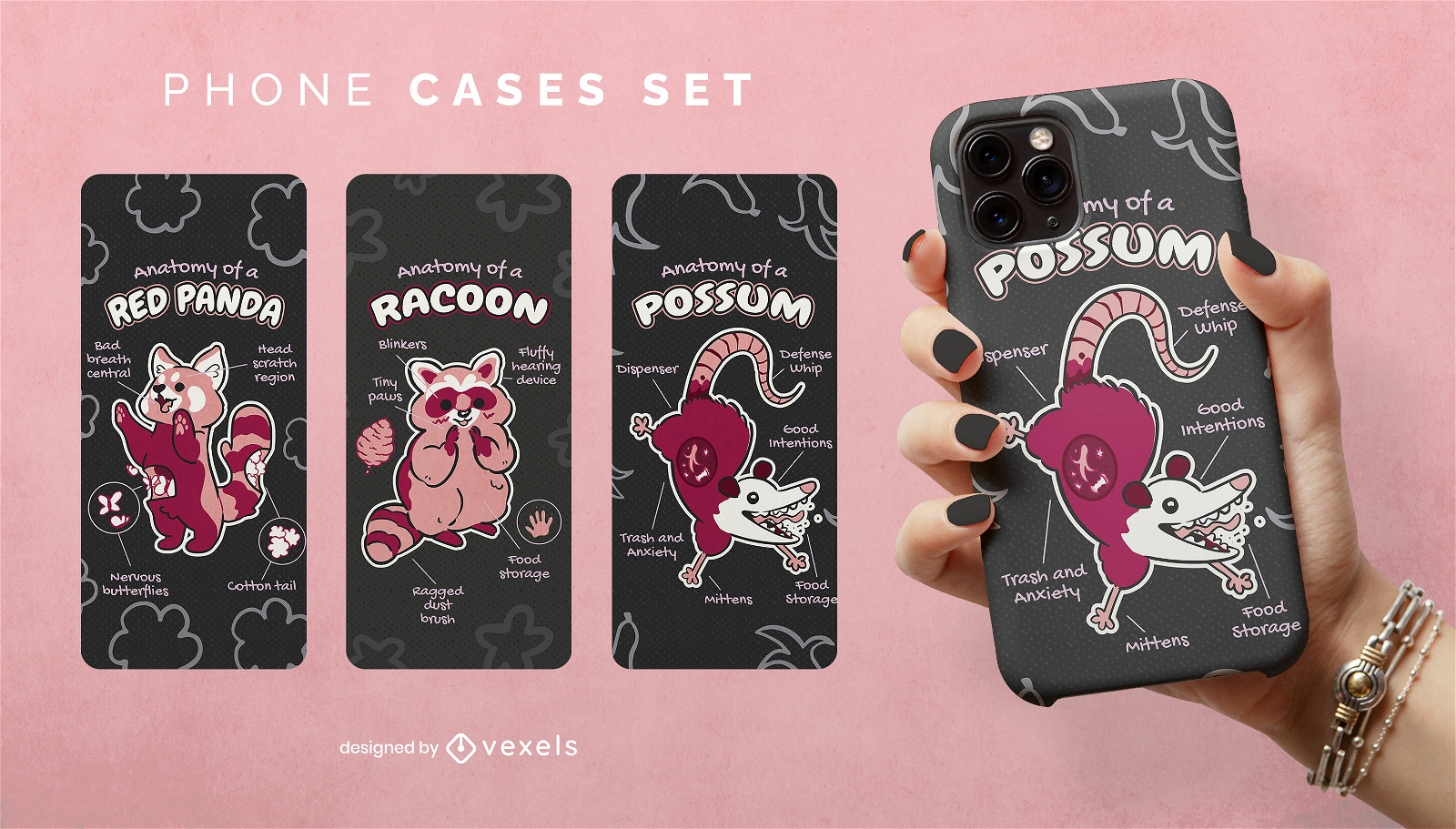 Animal anatomy funny phone case design