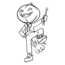 Homem engraçado peido jack-o&#39;-lantern Desenho PNG