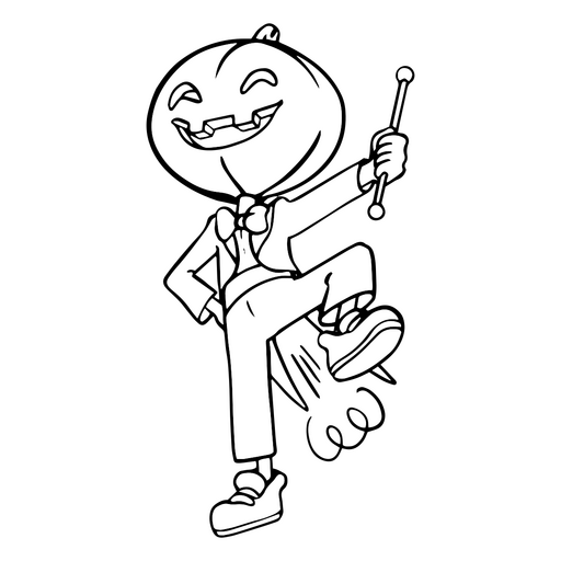 Humorous farting jack-o'-lantern man PNG Design