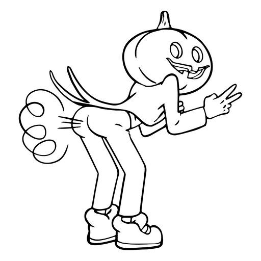 Hilarante tirando pedos al hombre de Jack-o&#39;-lantern Diseño PNG