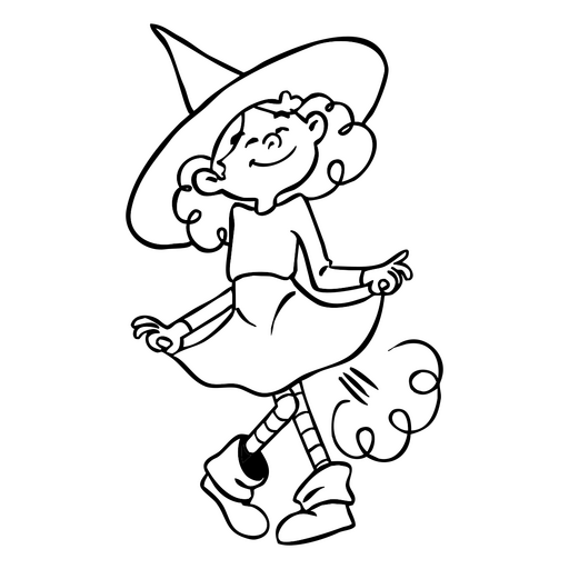 Depiction of a farting witch PNG Design