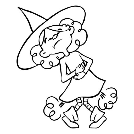 Representação de uma bruxa com problemas de peido Desenho PNG