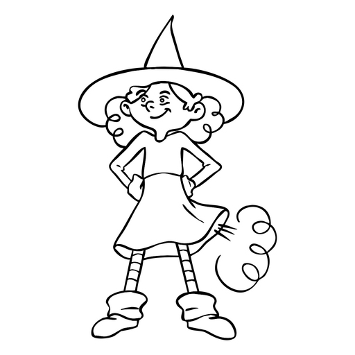 Humorous farting witch PNG Design