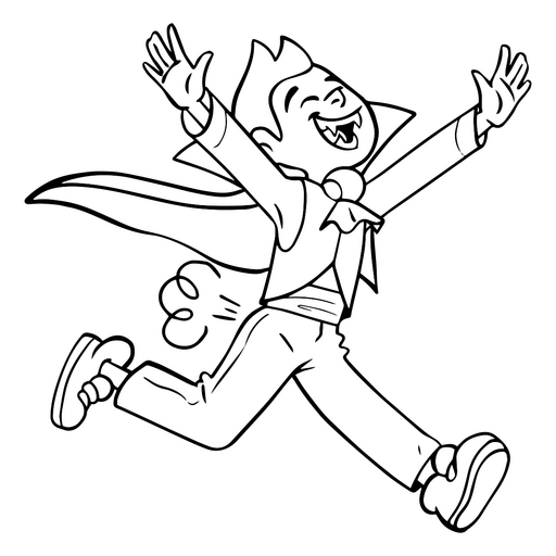 Depiction of a farting vampire PNG Design