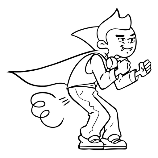 Funny depiction of a farting vampire PNG Design