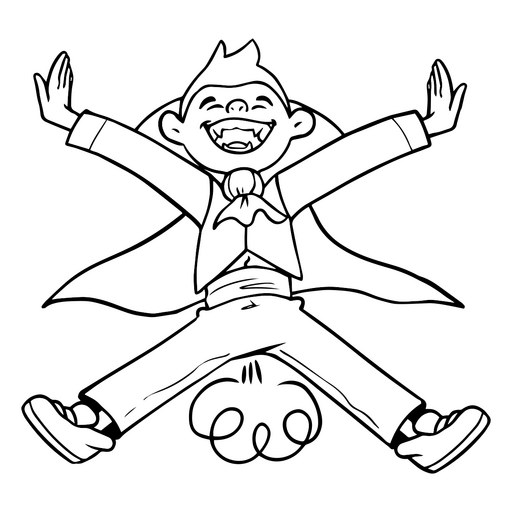 Representación de un vampiro tirando pedos sonriendo Diseño PNG