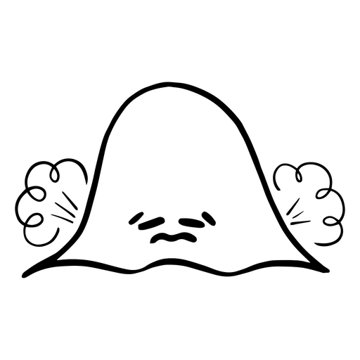 Representação engraçada de um fantasma de folha peidando Desenho PNG