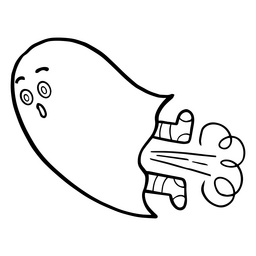 Fantasma de folha de peido cômico Desenho PNG