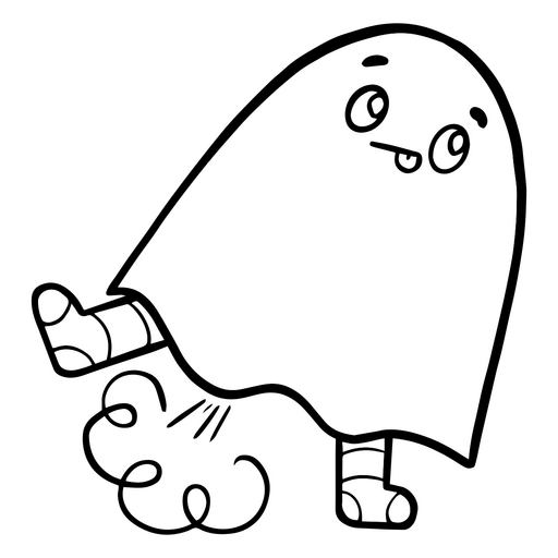 Amusing farting sheet ghost PNG Design