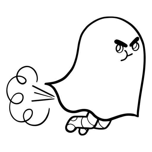Representação de um fantasma de folha peidando Desenho PNG