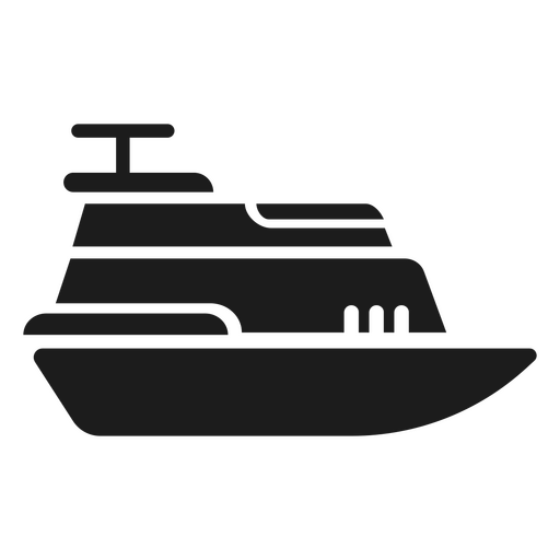 Black boat silhouette PNG Design