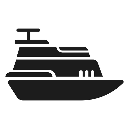 Silueta de barco negro Diseño PNG